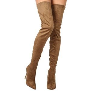 TIE UP POINTY TOE THIGH HIGH BOOTS